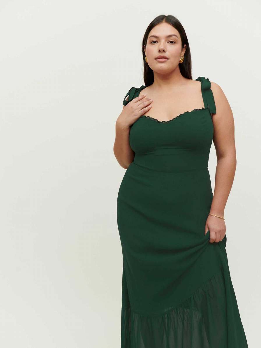 Black Green Reformation Jasen Es Women's Dress | UK-671053